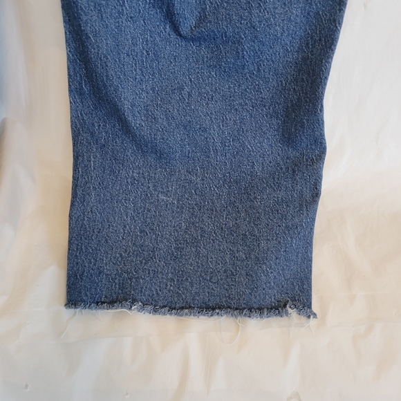 Old Navy Extra High-Rise Sky-Hi Wide Leg Cut Off Blue Jeans Womens Size 18 Flare - Picture 6 of 11